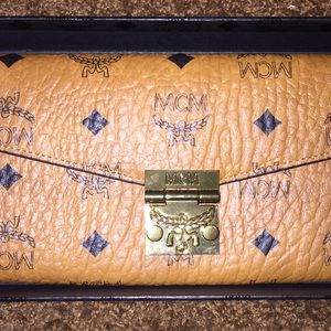 womens mcm clutch with chain, new with bag